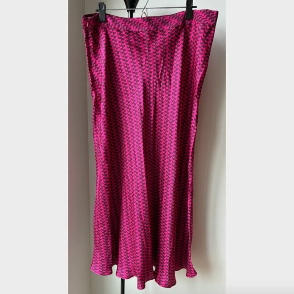 Boden Pink and Black Maxi Slip Skirt - Size 14
